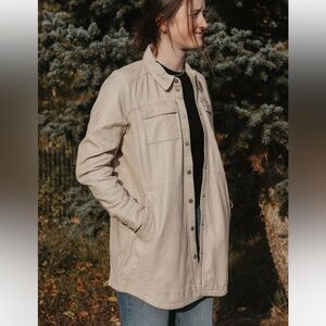 Mauritius Leather Shacket 100% Lambskin Light Beige Size S-M